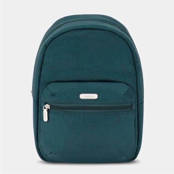 Travelon Anti-Theft Essentials Backpack Teal Peacock RFID Pockets LED Travel bag - Picture 3 of 16